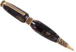 Шариковая ручка из темного янтаря с более выпуклой поверхностью