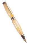 Кулькова ручка з бурштину з фурнітурою «Етно»