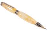 Шариковая ручка из янтаря с фурнитурой «Этно»