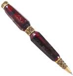 Шариковая ручка из янтаря с граненой поверхностью