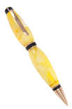 Шариковая ручка со светлого янтаря с контрастными вставками
