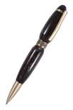 Кулькова бурштинова ручка з фурнітурою «Орнамент»