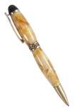 Кулькова бурштинова ручка з фурнітурою «Трель»