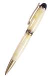 Шариковая янтарная ручка с позолоченной фурнитурой «Трель»