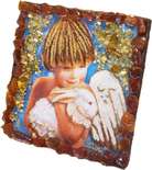 Сувенирный магнит «Мальчик-ангелочек с белым кроликом»