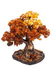 Дерево-бонсай с янтарными камнями