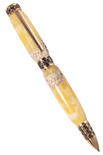 Янтарная шариковая ручка с фурнитурой «Узор»