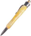 Янтарная шариковая ручка с хромированной фурнитурой