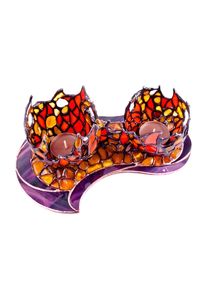 Янтарные подсвечники с позолотой на подставке