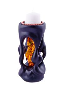 Авторский подсвечник с янтарем