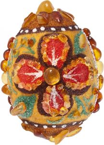 Сувенир «Писанка» инкрустированная янтарем