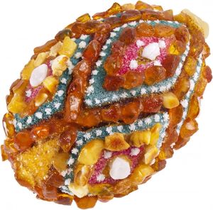 Сувенир «Писанка» инкрустированная янтарем