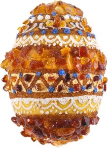 Сувенир «Писанка» инкрустированная янтарем