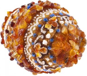 Сувенир «Писанка» инкрустированная янтарем