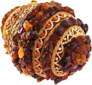 Сувенир «Писанка» инкрустированная янтарем