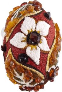 Сувенир «Писанка» инкрустированная янтарем