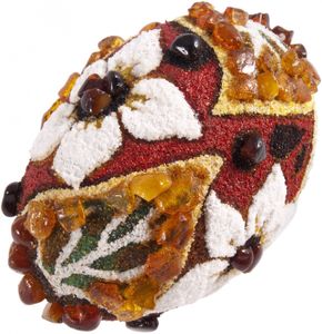 Сувенир «Писанка» инкрустированная янтарем