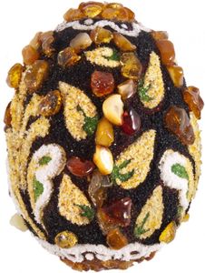 Сувенир «Писанка» инкрустированная янтарем