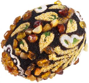 Сувенир «Писанка» инкрустированная янтарем