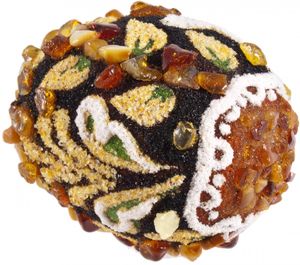 Сувенир «Писанка» инкрустированная янтарем