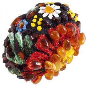 Сувенір «Писанка» інкрустована бурштином