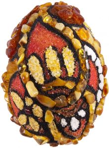 Сувенир «Писанка» инкрустированная янтарем