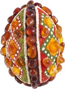 Сувенир «Писанка» инкрустированная янтарем