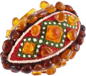 Сувенир «Писанка» инкрустированная янтарем