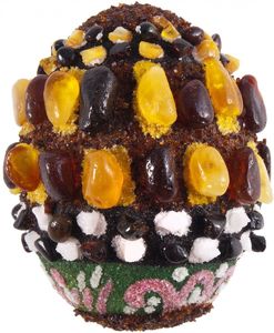 Сувенир «Писанка» инкрустированная янтарем