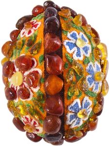 Сувенир «Писанка» инкрустированная янтарем