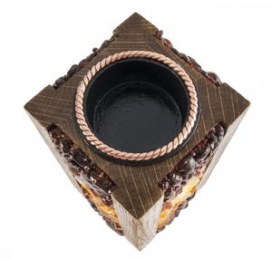 Подсвечник, инкрустированный янтарем