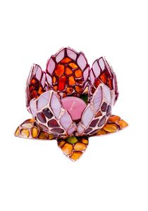 Подсвечник с янтарем и позолотой «Цветок»