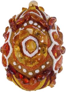 Сувенир «Писанка» инкрустированная янтарем