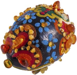 Сувенир «Писанка» инкрустированная янтарем