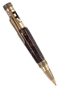 Граненая янтарная шариковая ручка с фурнитурой «Драйв»