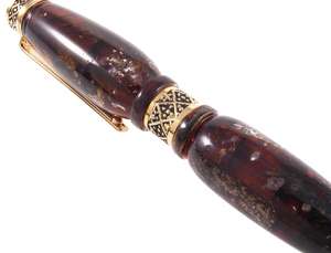 Шариковая ручка из янтаря (с ободком)