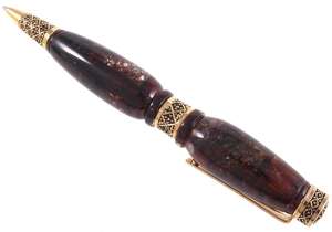 Шариковая ручка из янтаря (с ободком)