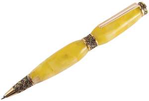 Шариковая ручка из янтаря медового цвета