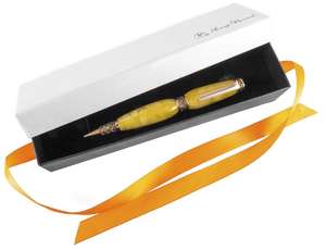 Шариковая ручка из янтаря медового цвета