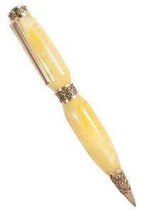 Сувенірна кулькова ручка з бурштином