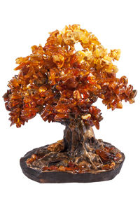Дерево-бонсай с янтарными камнями