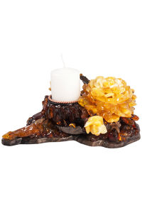 Подсвечник из янтаря «Роза»