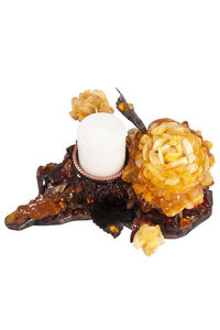 Подсвечник из янтаря «Роза»