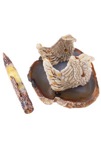 Ручка с резбленным рогом оленя на подставке «Феникс»