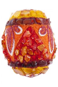 Сувенір «Писанка» інкрустована бурштином