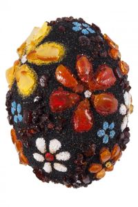 Сувенир «Писанка» инкрустированная янтарем