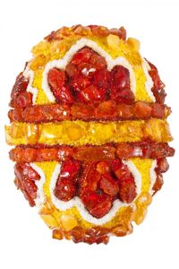 Сувенір «Писанка» інкрустована бурштином