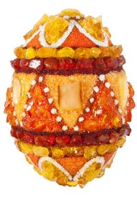 Сувенир «Писанка» инкрустированная янтарем