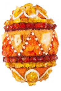 Сувенир «Писанка» инкрустированная янтарем