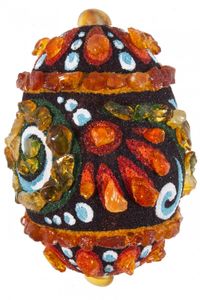 Сувенір «Писанка» інкрустована бурштином